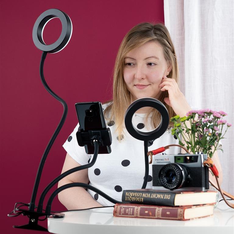 LED Selfie 2-er Ringlicht SLR-12 Bi-Color